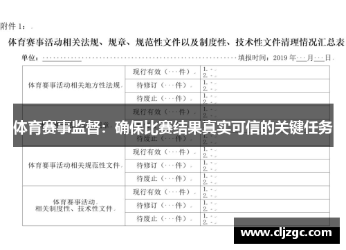 体育赛事监督：确保比赛结果真实可信的关键任务